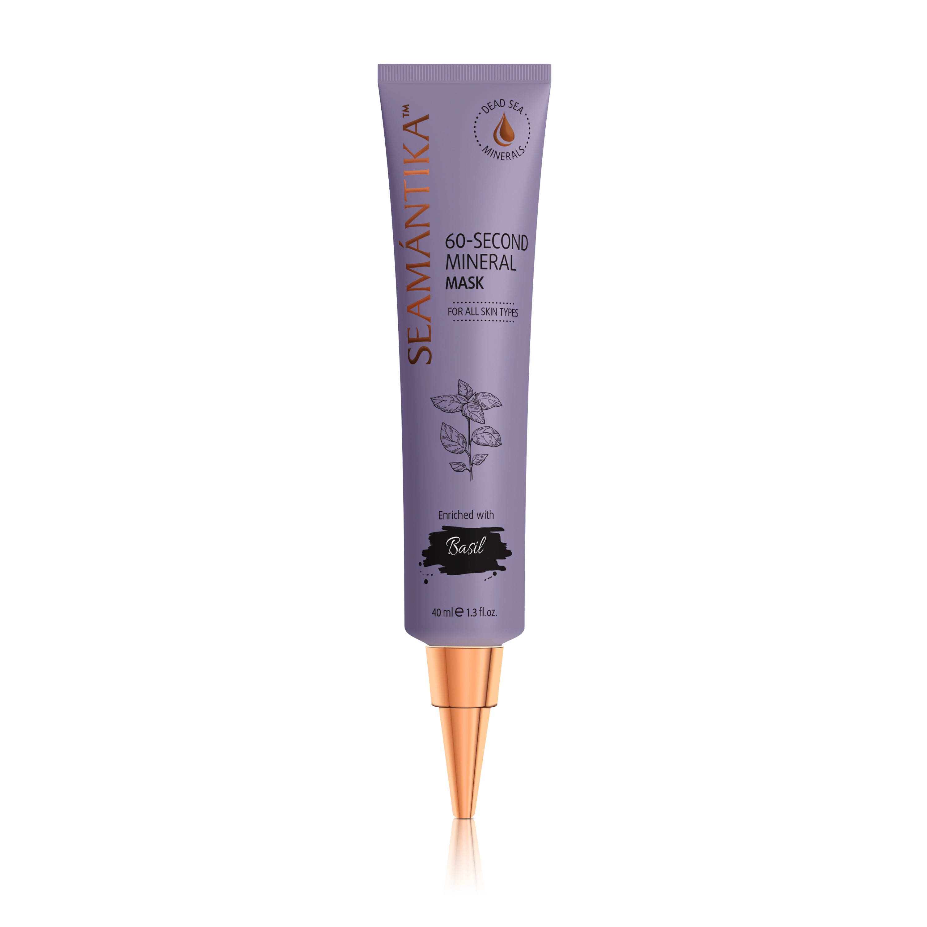 Masque Minéral 60 Secondes – Extrait de Feuilles de Basilic – Pour Tous Types de Peau